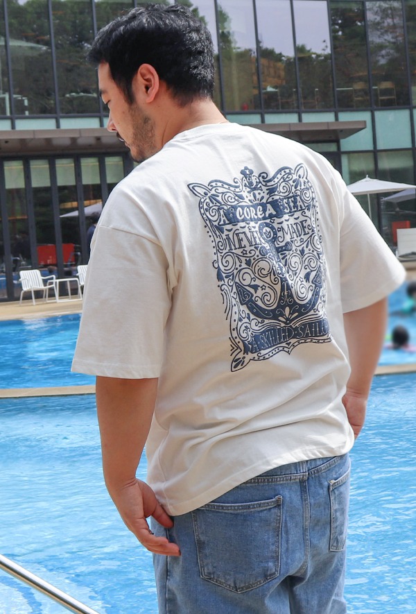 RY 오버핏 닻 앵카 반팔 티셔츠 (2COLORS)